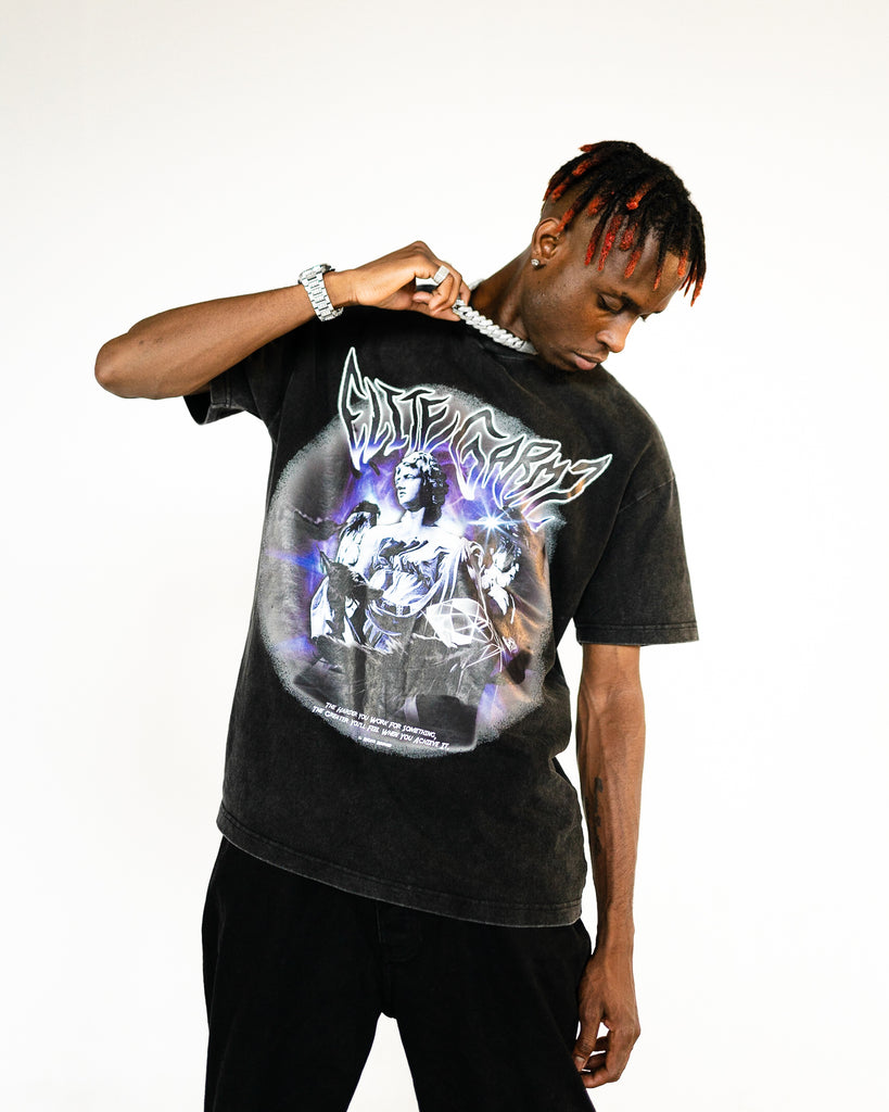 THE CREATORS T-SHIRT - VINTAGE BLACK ACID WASHED - Elitegarmz