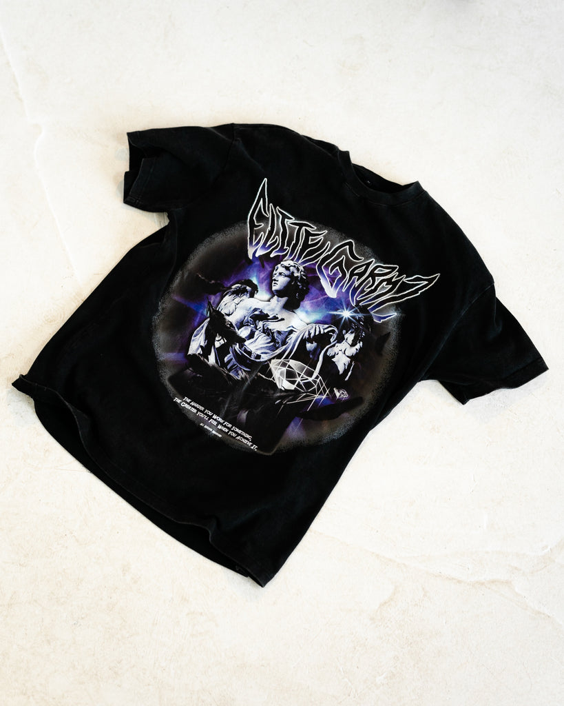 THE CREATORS T-SHIRT - VINTAGE BLACK ACID WASHED - Elitegarmz