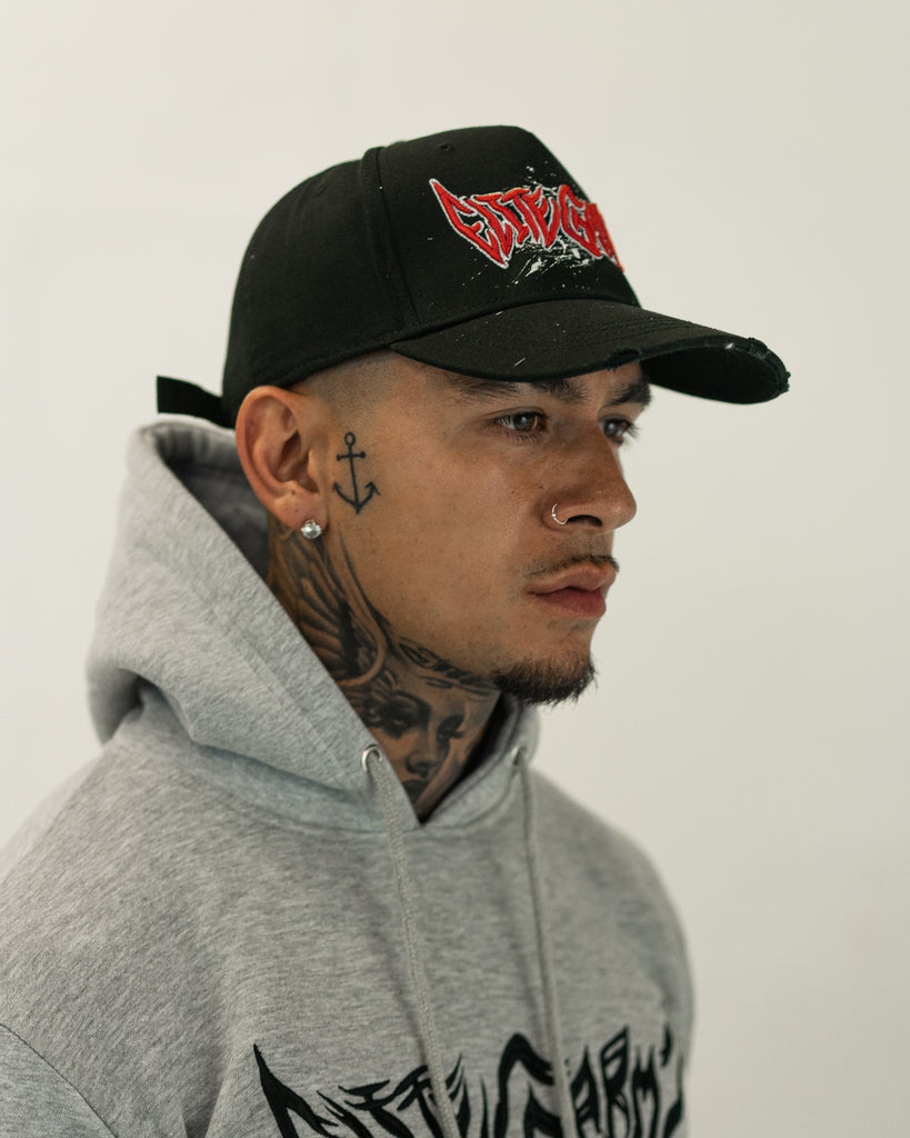 Paint Splatt Baseball Hat Red/Black - Elitegarmz